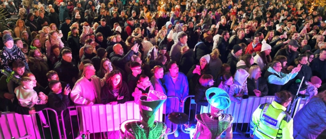 Thousands gather to see TikTok stars Jess and Norma launch Christmas at Marshall’s Yard 